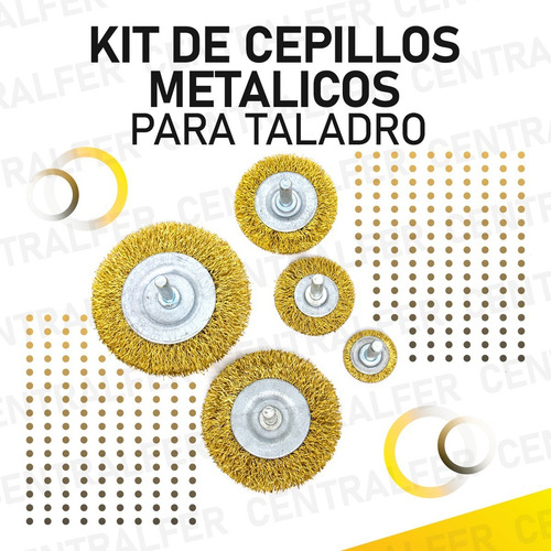 Kit X 5 Cepillo Copa Circular Descarbonizador Para Taladro