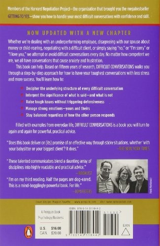 Difficult Conversations: How To Discuss What Matters Most, De Douglas Stone, Bruce Patton, Sheila Heen. Editorial Penguin Books, Tapa Blanda En Inglés, 0000
