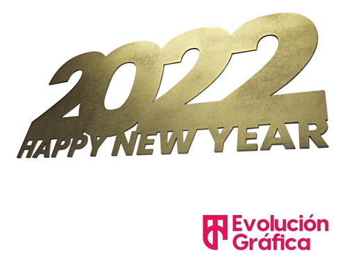 Letrero Año Nuevo 2022 Mdf 3mm