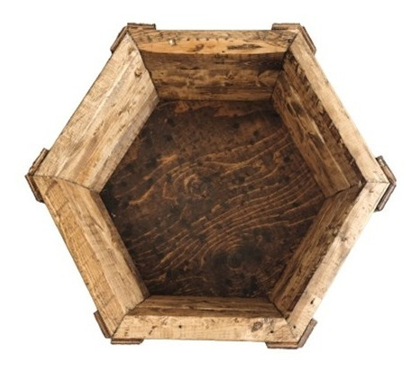 Maceta De Madera Tipo Jardinera Hexagonal