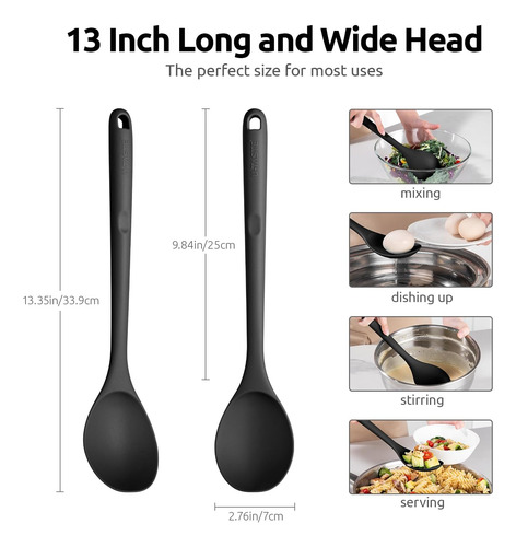 Cucharas Mezcladoras Silicona Y Medidoras Acero Inoxidable N