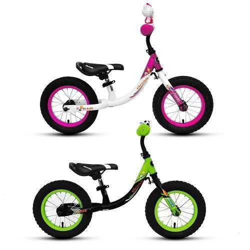 Bicicleta infantil Aurora Infantiles Kick R12 color negro/verde  
