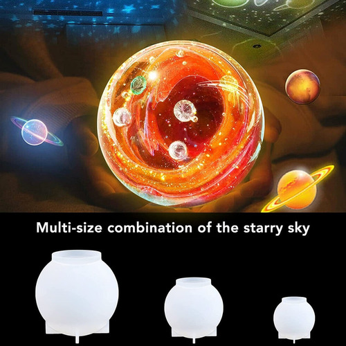 8 Piezas Moldes De Silicona De Esfera Moldes Resina De Bola