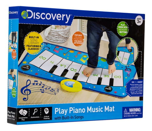 Tapete De Piso Piano Musical Grande Discovery Color Azul claro