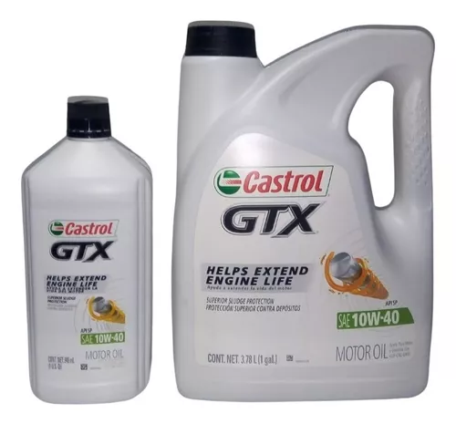 Aceite Castrol Gtx 10w40 Galón + Cuarto