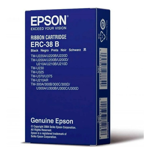 Imagen 3 de 3 de Pack 10 Cintas Epson Erc-38b Negra P/impresora Tmu-200