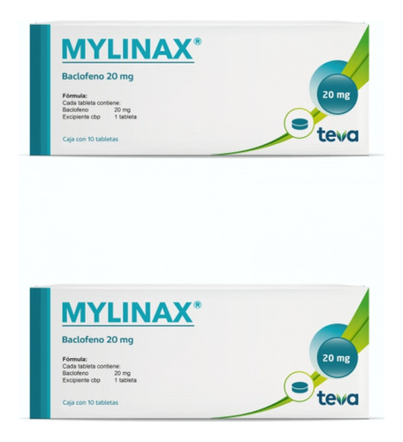 Pack De 2: Mylinax Baclofeno 10 Mg Con 30 Tabletas
