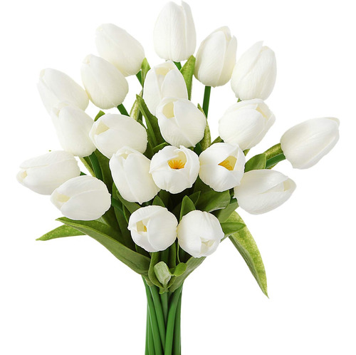 Ramo De Tulipanes Artificiales De Tacto Real Para El Hogar,