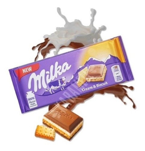 Milka Cream & Biscuit - Chocolate Ao Leite & Recheio Cacau E