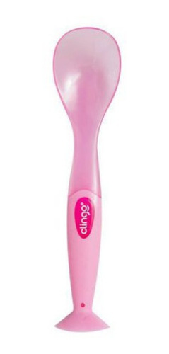 Talheres De Silicone Com Ventosa Rosa - Clingo