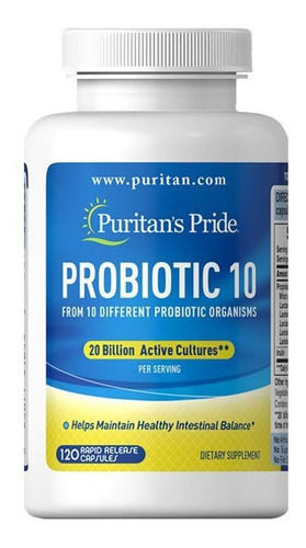 Probiótico 10 - 20 Bilhões Por Porção - 120 Caps - Puritan's