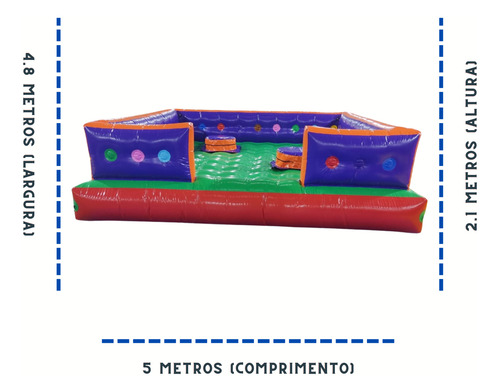 Guerra De Cotonetes Inflável C/ Motor 5m X 4,8m X 1,1m