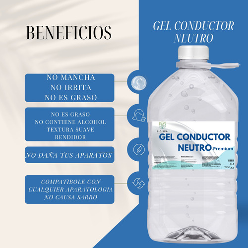 Gel Conductor Neutro 4 Litros Premium Para Aparatologia
