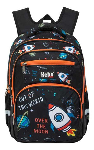Mochila Negro/naranja Backpack Kebo Kids Bp11 Escolar Color Negro