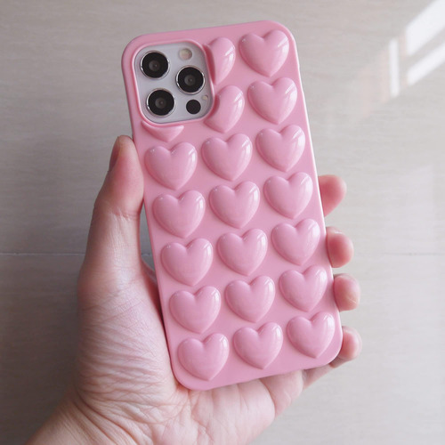 Dmaos iPhone 12 Pro Max Case For Women, 3d Pop Bubble Heart