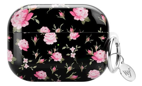 Cajas Flores Silvestres - Negro  Pink Floral AirPods