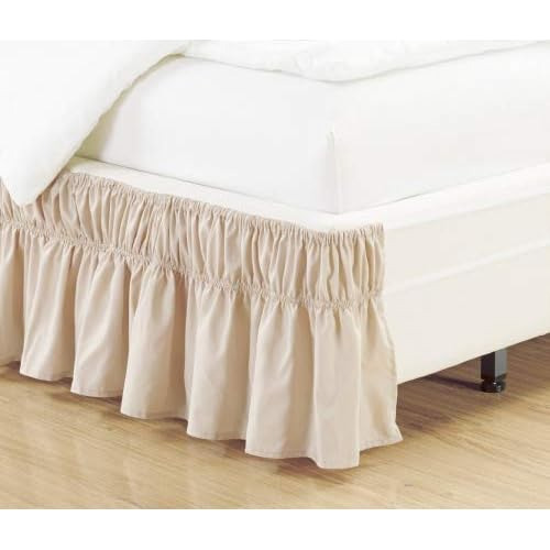 Falda De Cama Beige Volantes Estilo Envolvente, Ajuste ...