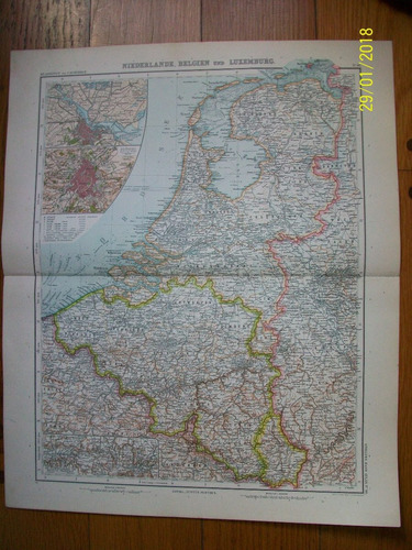 Holanda Bélgica Y Luxemburgo Mapa Del Año 1911 