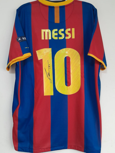 Camisa Barcelona Final Champions 2011 #10 Messi Autografada
