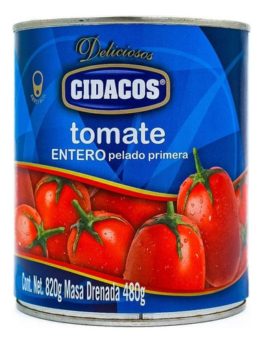 3 Pzas Tomates Pelados Cidacos Enteros En Lata 800 Gramos.