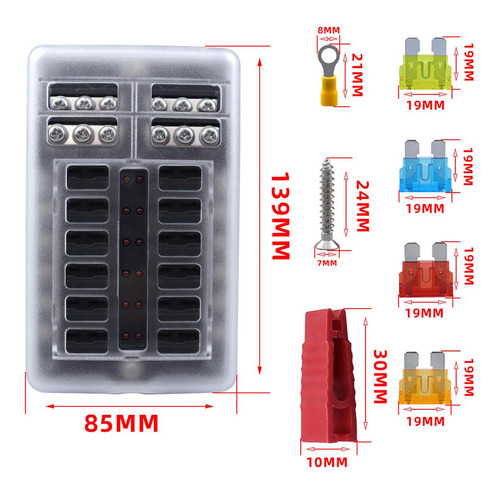 Accesorio De Bloque De Fusibles De 12 V, Soporte De Caja De