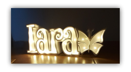 Nombre Iluminado 6 Letras 25 Cm Polyfan Cartel Luz Tunombre