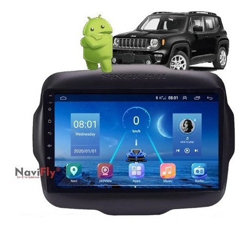 Central Multimídia Jeep Renegade Android 12 Gps Câm Ré Wifi