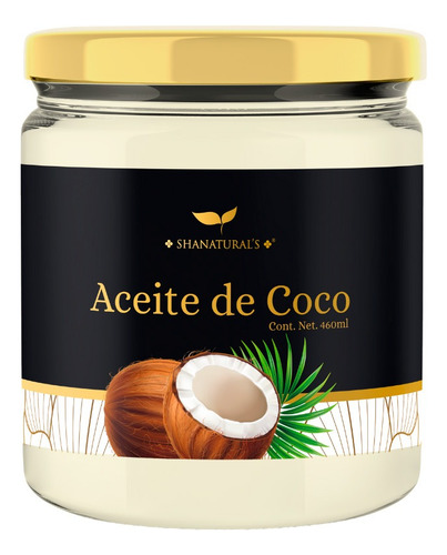 Aceite De Coco Organico Extra Virgen 460ml Shanatural's