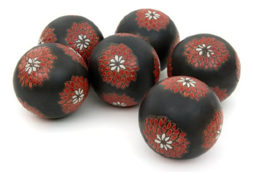 Set De Esferas De Porcelana Con Diseños De Flores, De 7.6 Cm