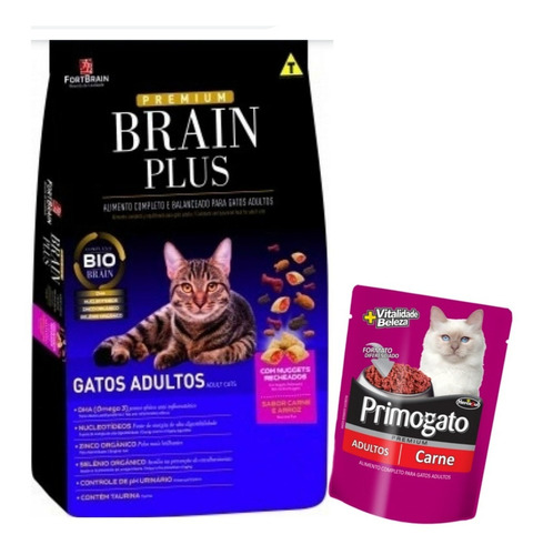 Brain Plus Gato Premium Especial 20kg Con Nuggets Y Pouch