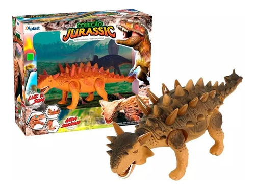 Dinosaurio Jurassic Anquilosaurio Luz Sonido Y Movimiento