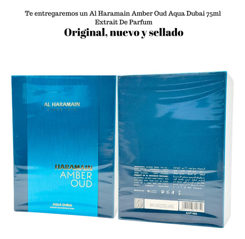 Al Haramain Amber Oud Aqua Dubai 75ml Extraitdp Original