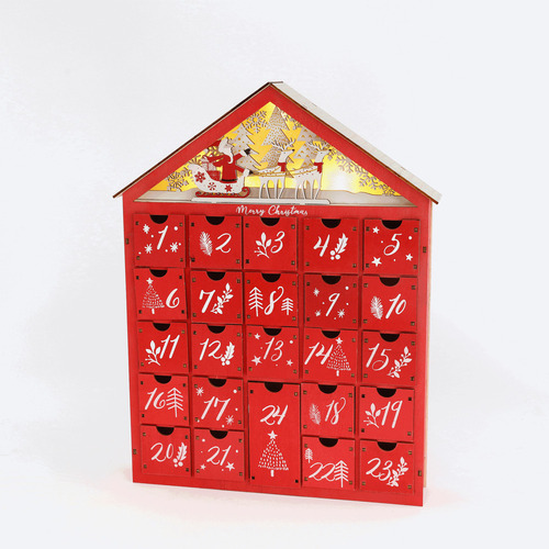 De Casa De Madera Led Navidad Decorar Calendario De Adviento