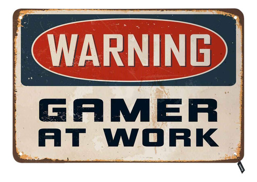 Swono Letreros De Estao De Warning Gamer At Work, Letrero De