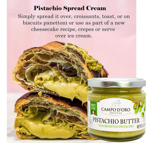 Paquete De 2 Mantequilla De Crema De Pistacho Dulce 180 G