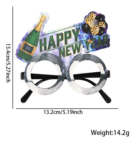 2pcs New Year Glasses Party Decoration Frames,a