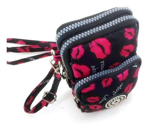 Imagen 8 de 10 de Mini Morral Porta Celular Tres Cierres Bandolera Impermeable