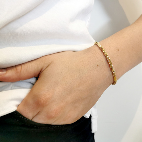 Pulsera Pulso Esclava Oro 10k Torzal Figaro 4mm 18cm Oro Puro 10k Esclava Hombre Mujer Dama Regalo Joyería Fina Oro Esclava Brazalete Oro 10k Pulsera Para Mujer Hombre Oro 10 Kilates Torsal Milano 10k
