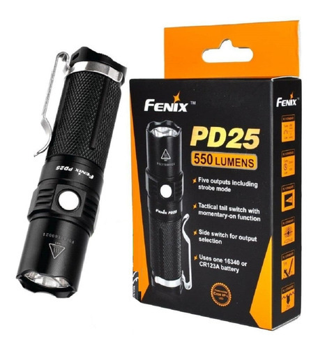 Imagen 1 de 1 de Linterna Tactica Led Fenix Pd25 550 Lumens 6 Modos 130 Mts