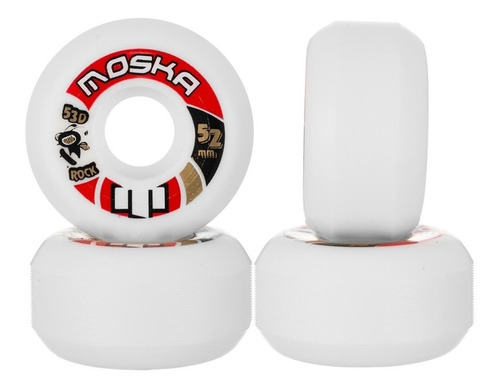 Roda De Skate Moska Rock New White 52mm 54mm 53d