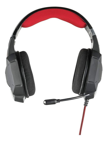 Imagen 2 de 8 de Audífonos gamer Trust Carus GXT 322 negro y rojo
