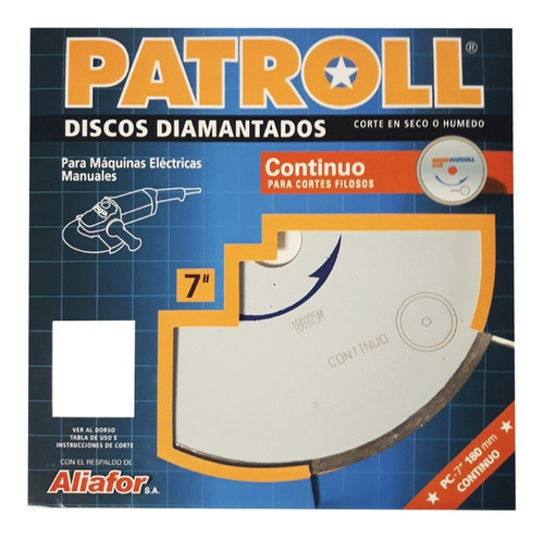 Disco Diamantado Patroll Aliafor Continuo Ø 7