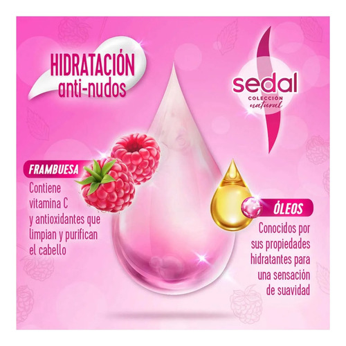 3 Shampoo Sedal Hidratación Anti Nudos 620 Ml