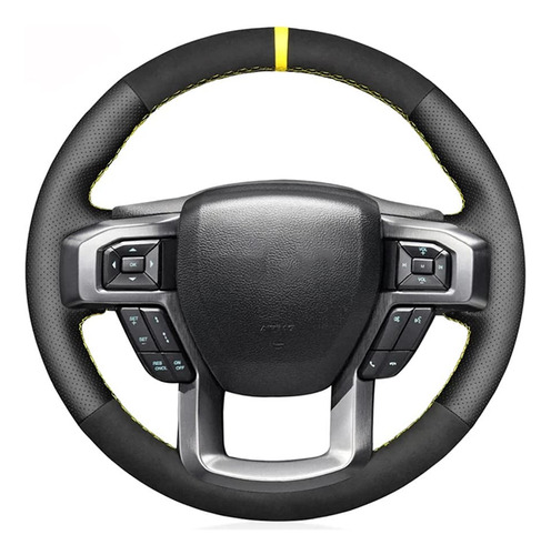 Muedie Funda Volante Cuero Cosida Mano Para Ford F-150 Color