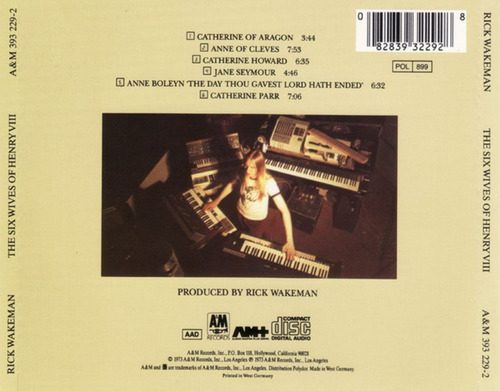 Rick Wakeman Cd: The Six Wives Of Henry V I I I ( Germany ) Estándar