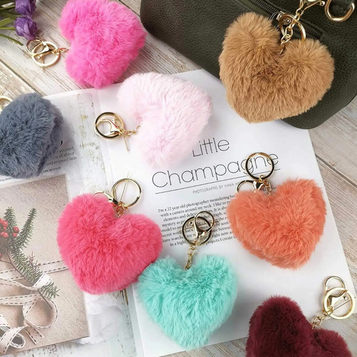 Kit 6 Chaveiro Pompom Pelúcia Felpudo Colorido Presente Cor Colorido Sortido