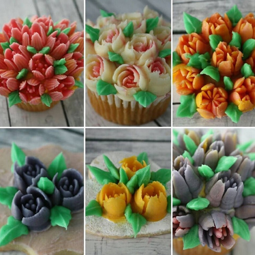 Imagen 8 de 10 de Manga Silicona 34cm + 7 Picos Lavable Reposteria Decoracion