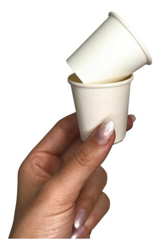 Copo Papel Branco 60ml Biodegradável Térmico - Pct 100un