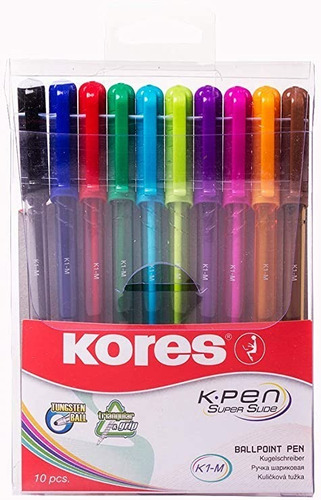 Bolígrafos Colores Surtidos Kores 10unid