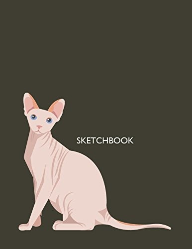 Sketchbook Sphynx Cat On Brown Cover (85 X 11) Inches 110 Pa